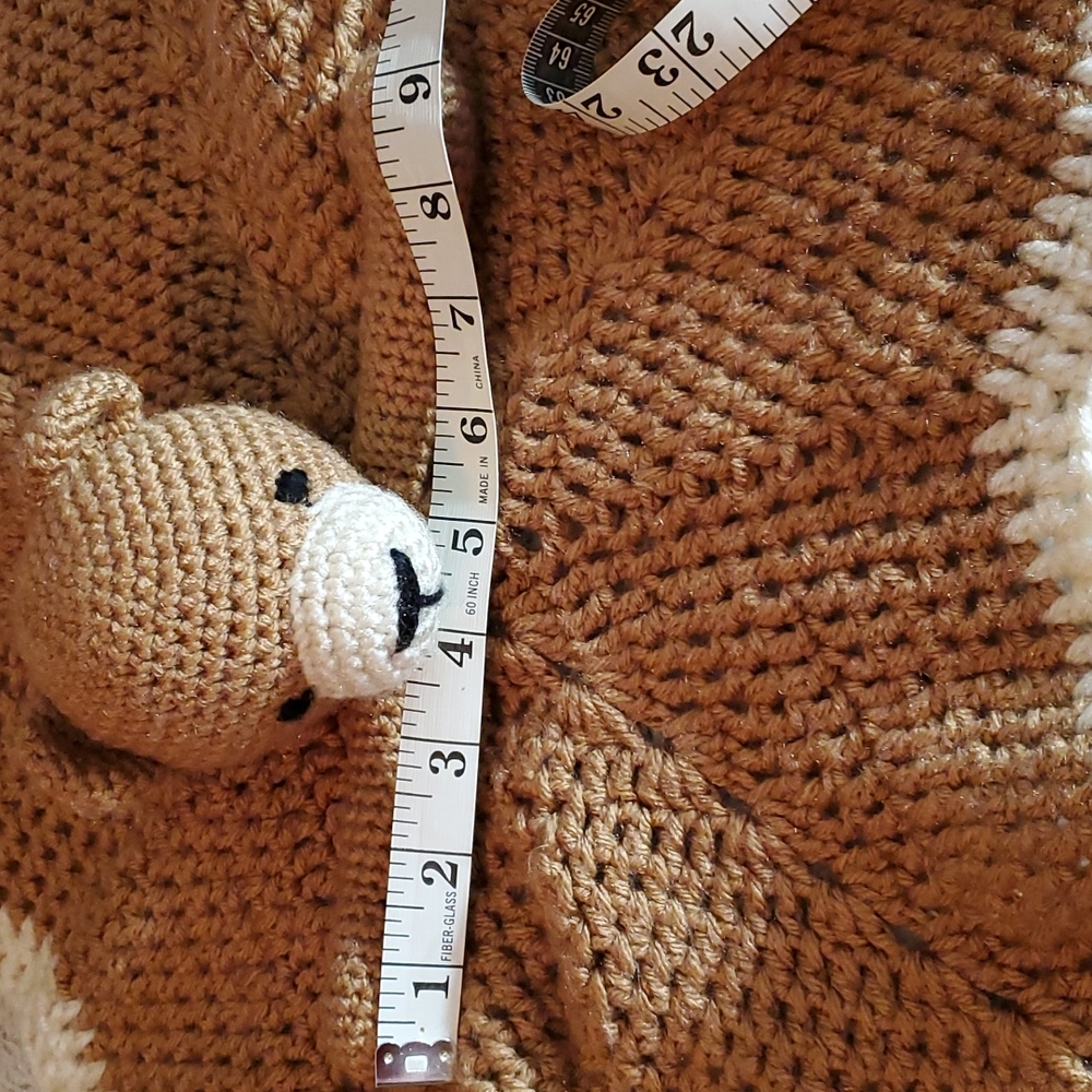 Handmade Knitted 5-Point Star Infant's Teddy Bear Snuggle Blankie-Washable - Picture 15 of 15